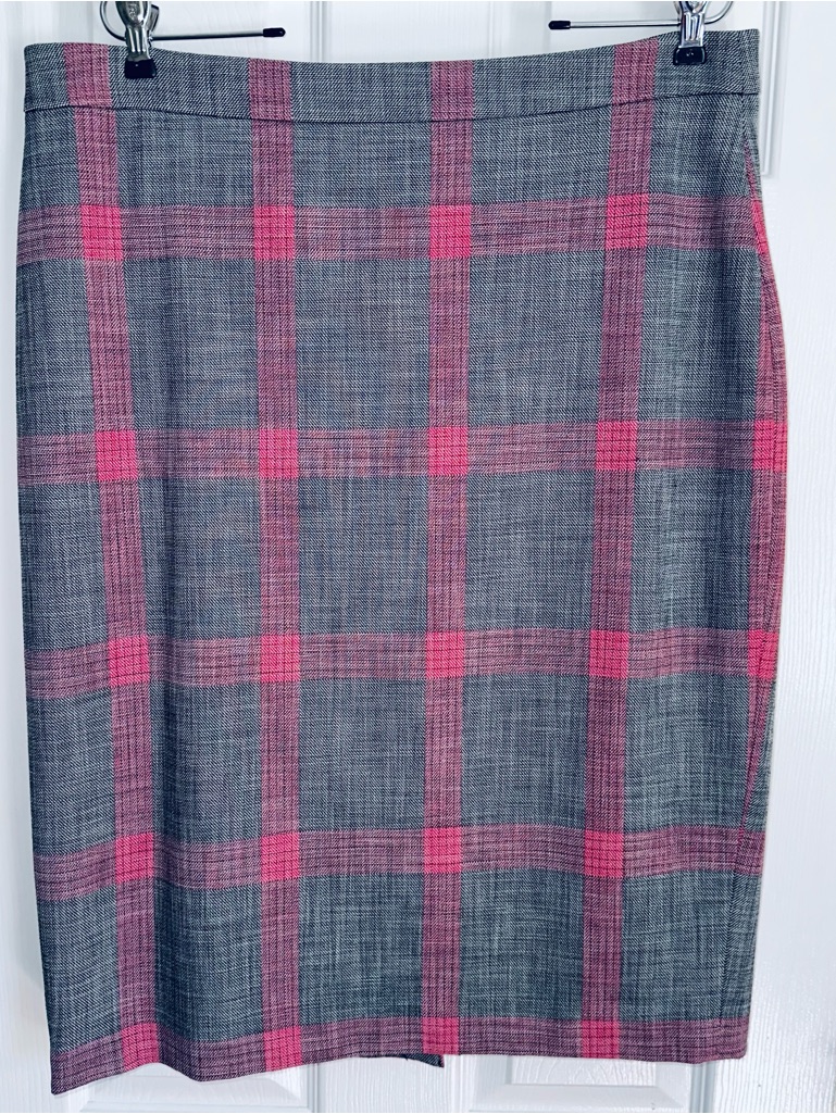 Halogen Windowpane Plaid Pencil Skirt 16
